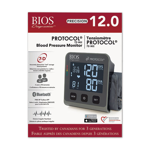 Protocol® 7D Home Blood Pressure Monitor with BT (Precision 12.0)