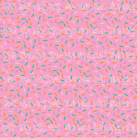 Permanent Vinyl- Pink Sprinkles - Permanent Vinyl / Printed Permanent