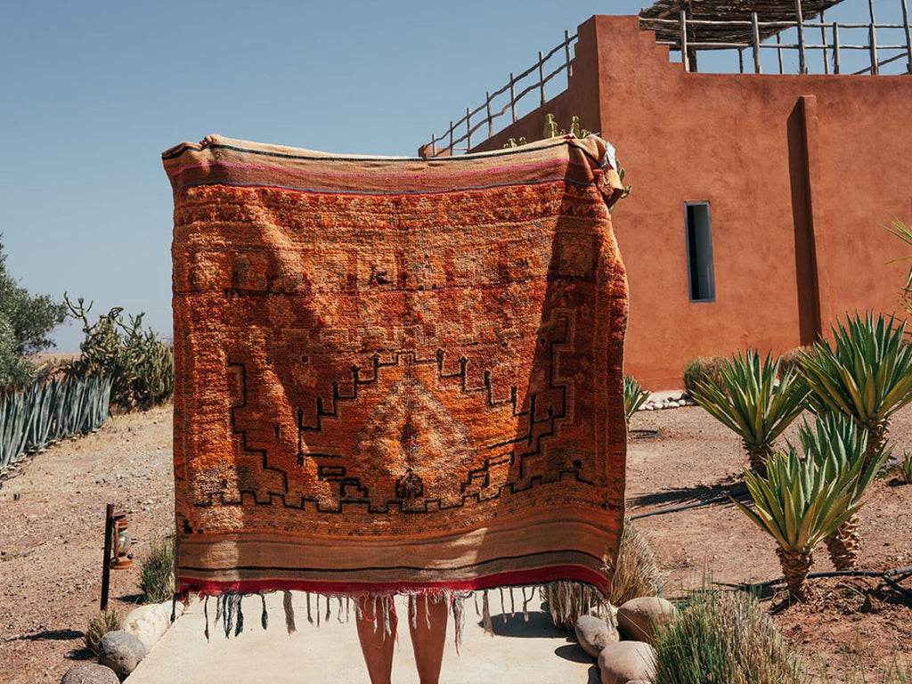 Haouz Region Rug held up