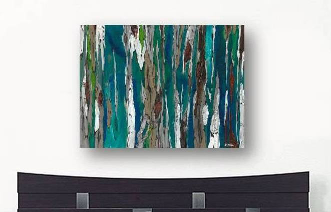 Extra Large Wall Art Oversize Blue Abstract Canvas Print Shoa Gallery