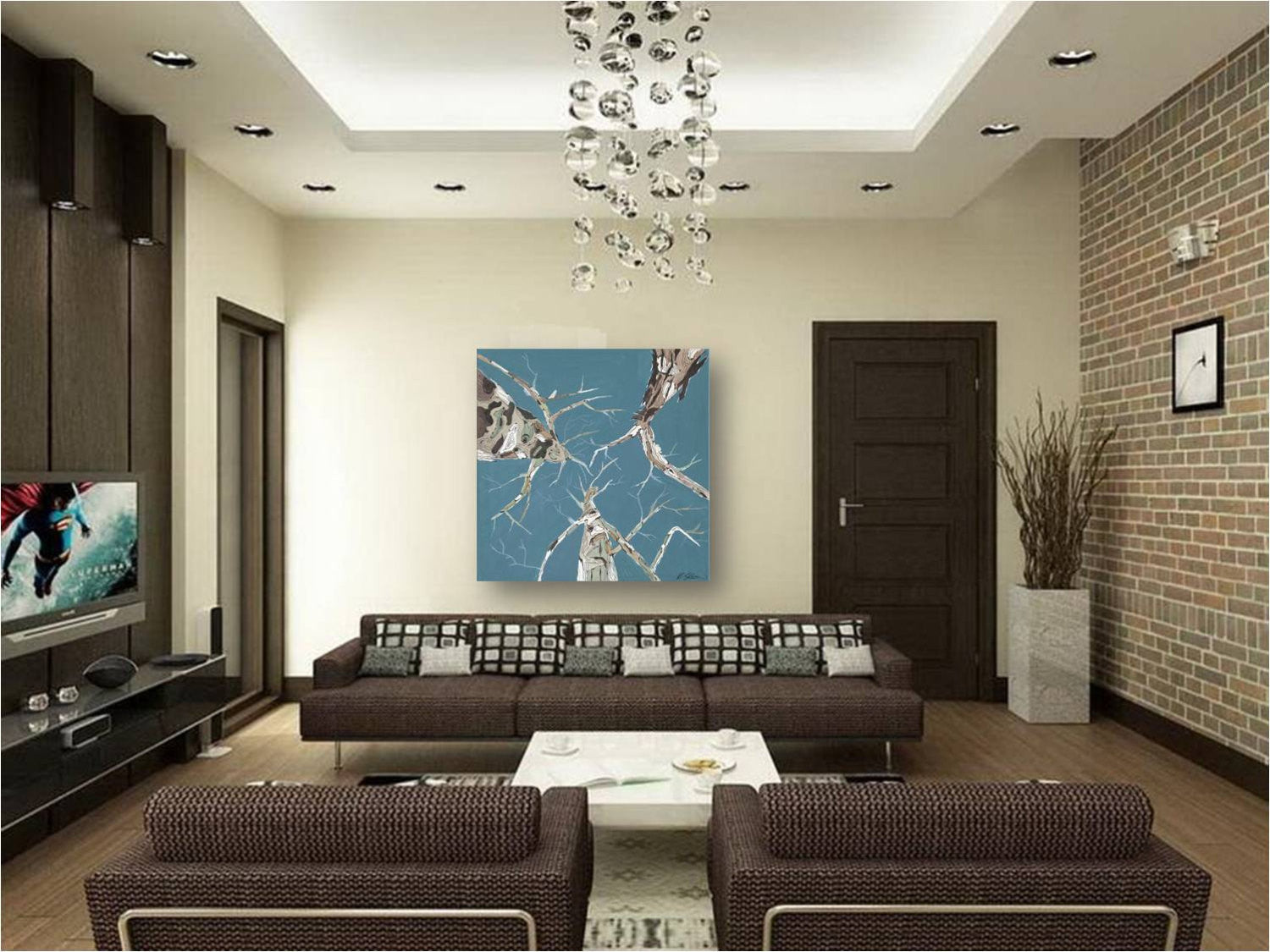 Turquoise Baby Blue Large Coastal Wall Art Canvas Print Shoa Gallery