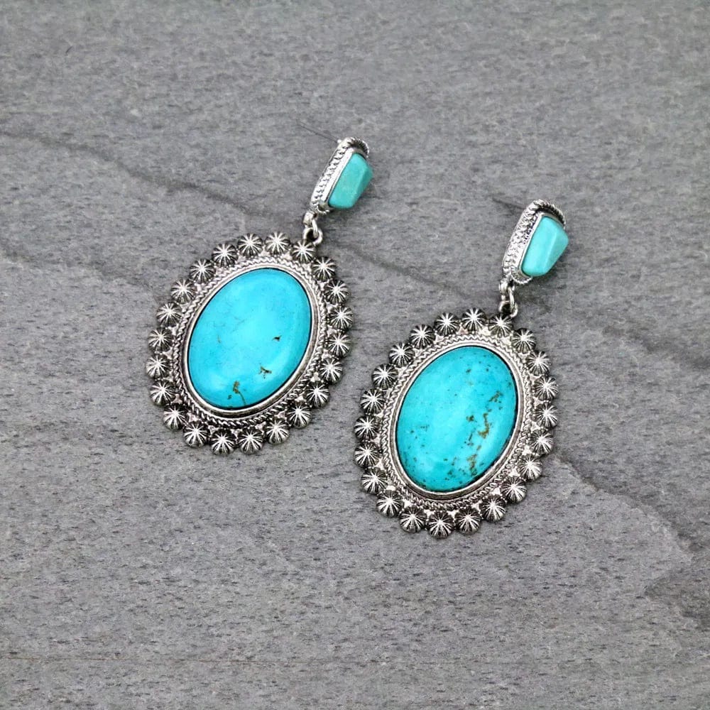 Buy 925forher Big Cluster Turquoise Earrings Blue Turquoise Earring Posts  Sterling Silver Turquoise Earrings Turquoise Southwest Earrings Online in  India - Etsy