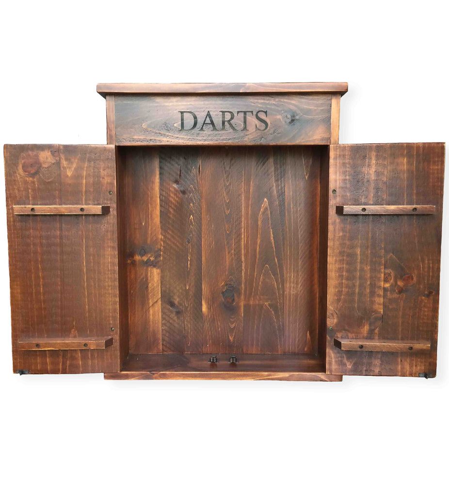 Personalized Premium Reclaimed Wood Dart Board Cabinet Rustic