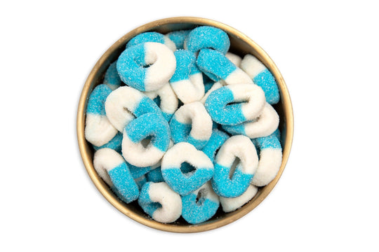 Gummi Blue Raspberry Rings, Blue Gummy Rings