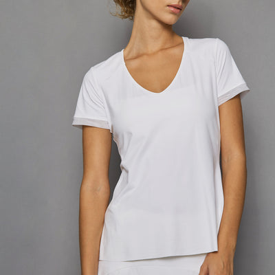 Pure White Short-Sleeve Top | Denise Cronwall Activewear | Reviews on ...