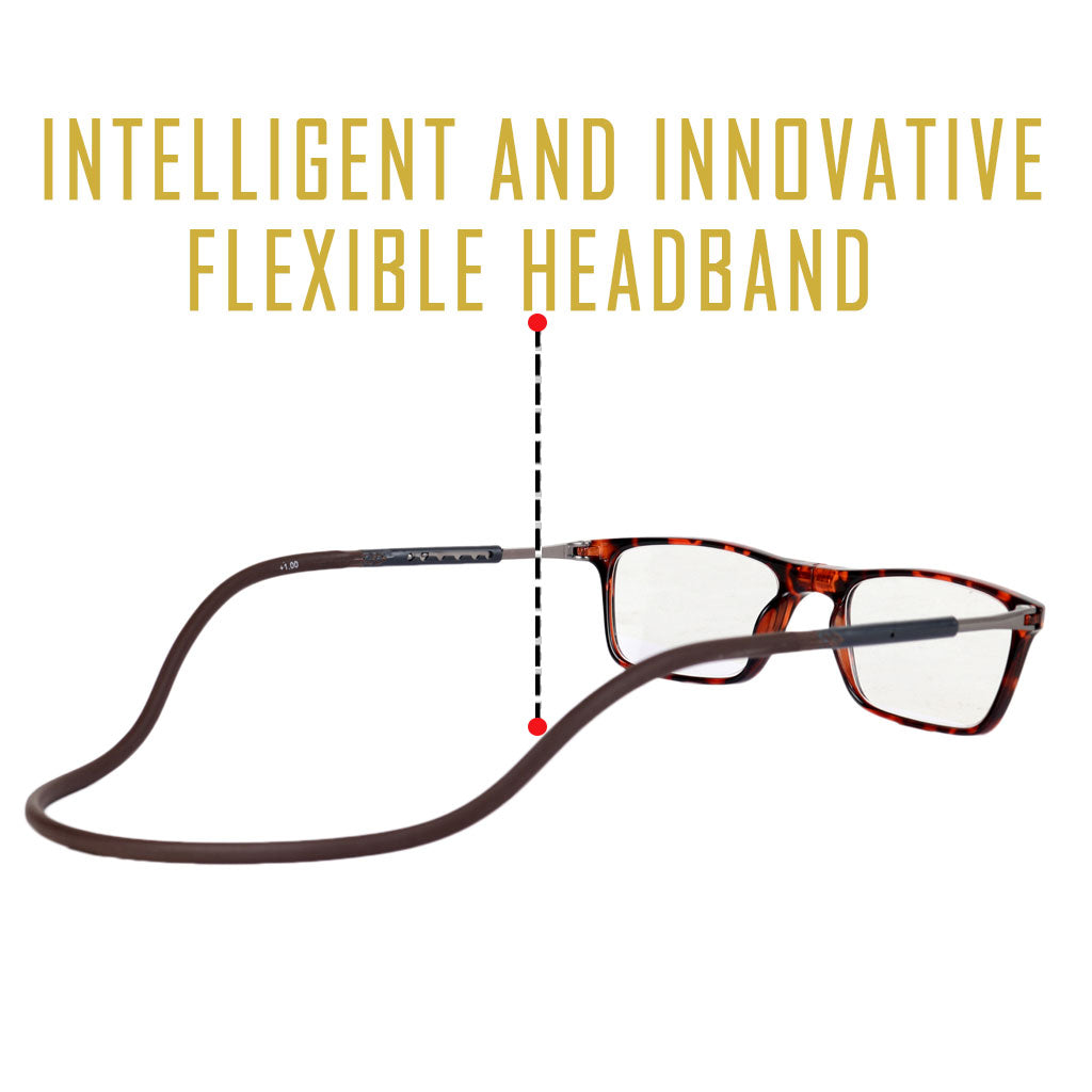 magnetic reading glasses with flexible headband