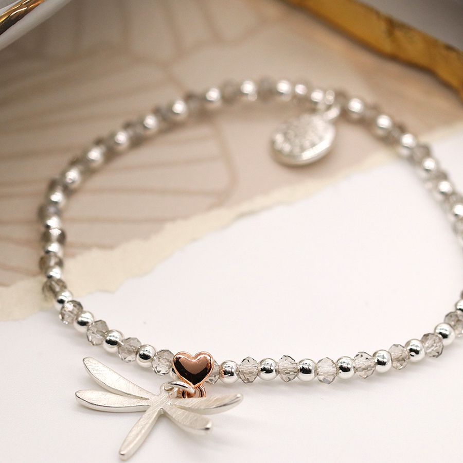 Bracelet with dragonfly charm gold colour