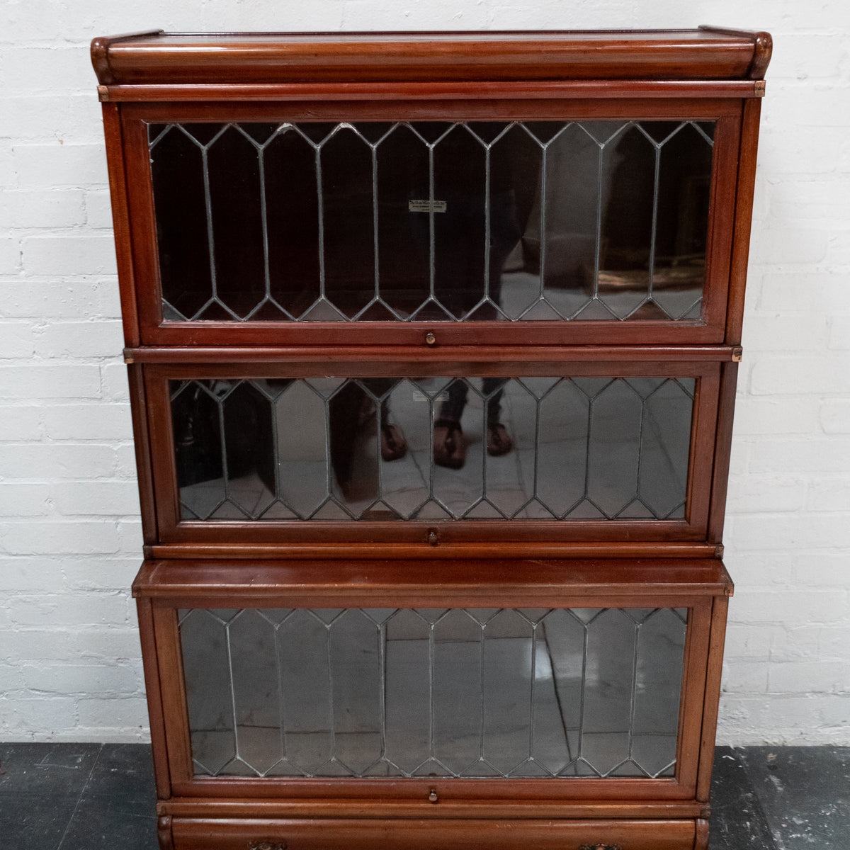 globe wernicke leaded glass bookcase