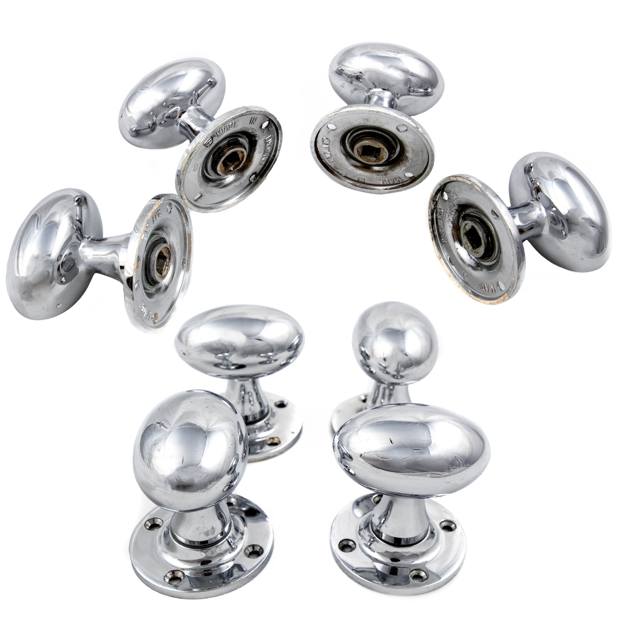 Edwardian Style Chrome Door Knobs Large Quantity Various