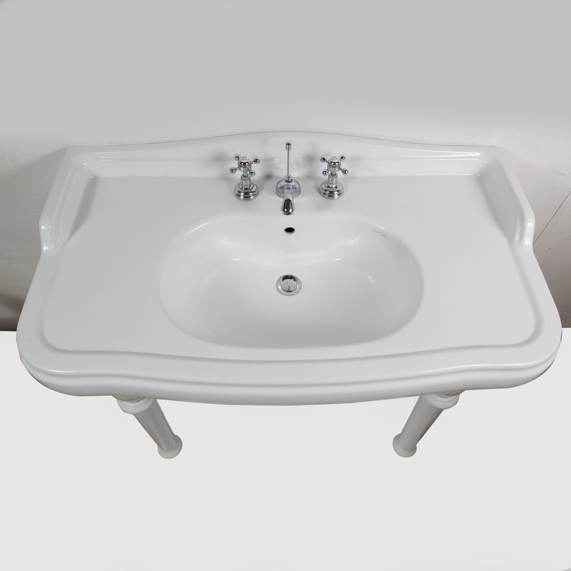 Reclaimed Pierre Cardin Porcelain Sink With Legs