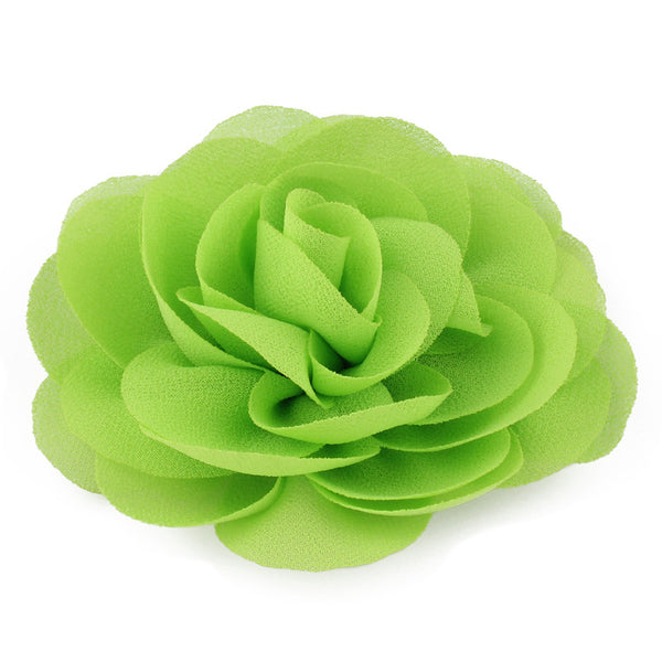 Newborn Chiffon Petals Poppy Flower Hair Clips Rolled Rose Fabric