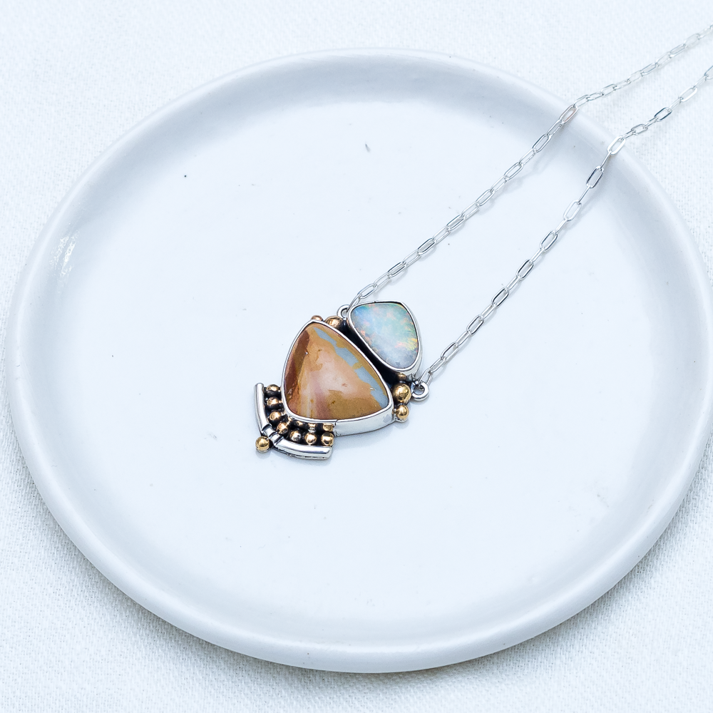 Emergence Necklace   Australian Opal + Polychrome Jasper   ORIGINAL