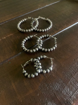 Navajo Pearl Hoop Earrings