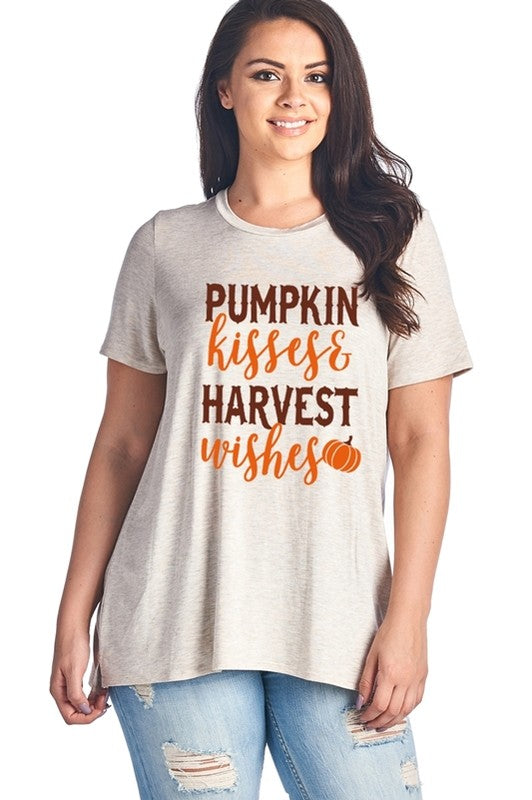 Pumpkin Kisses and Harvest Wishes T-shirt - Aunt Lillie Bells