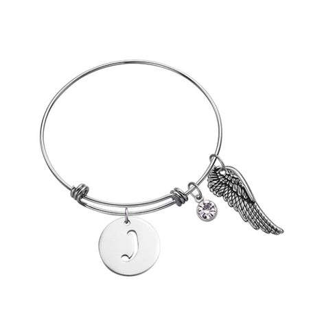 pulsera de ala de ángel de plata