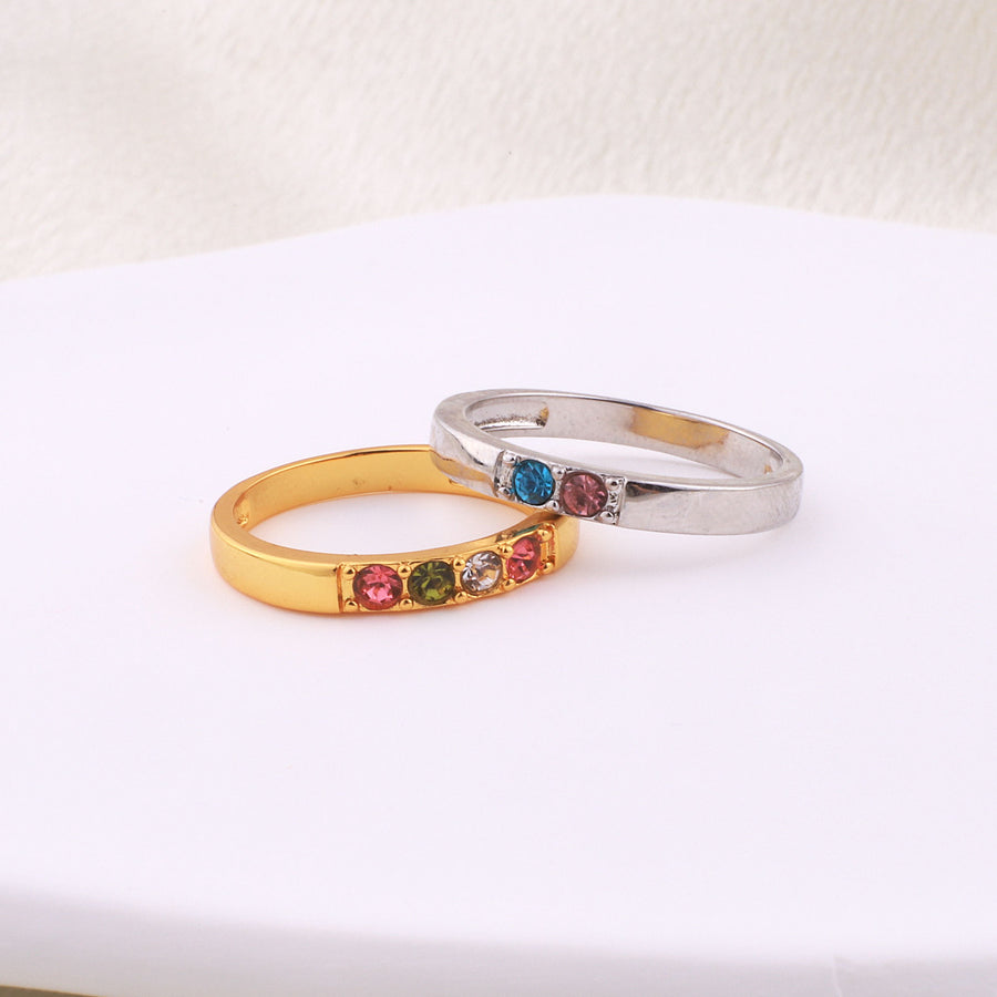 Stackable Birthstones Band Ring#N#– Mint & Lily