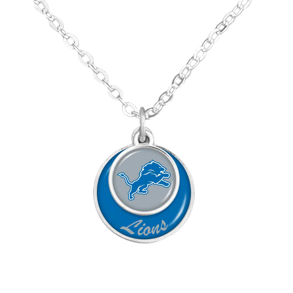 True Fans Detroit Lions Diamond Accent Football Necklace in