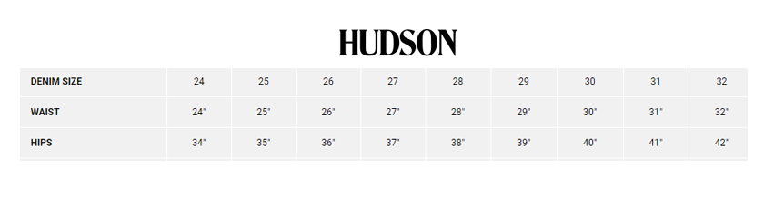 Hudson Jeans Sizing Chart | Outdoor 