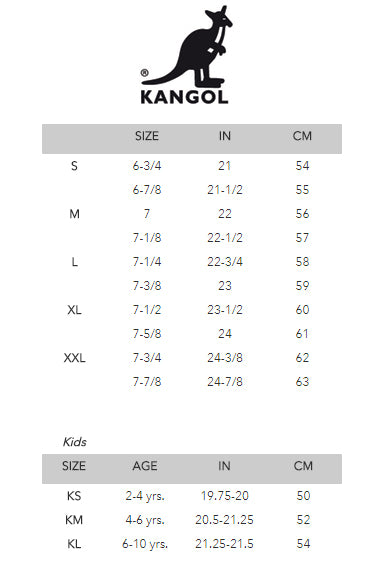 Kangol Chinos Size Chart