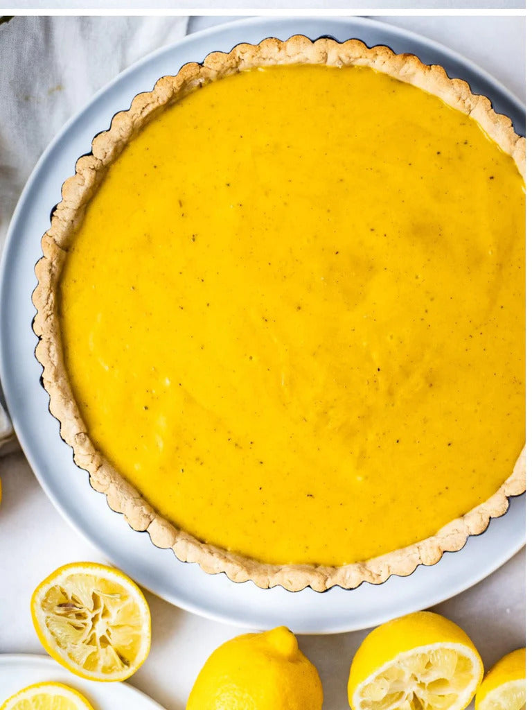 GOLDEN MOON MILK Vegan Lemon Tart Recipe (Gluten Free + Healthy)