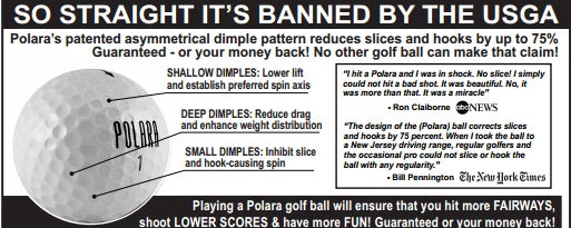 Golf Ball Eliminates Slicing - Banned By USGA for Tournament Play