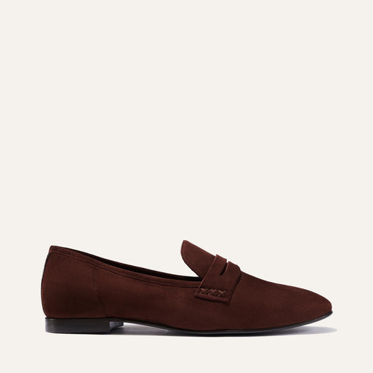 Unlined Capri Suede Loafer - Caramel