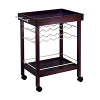 bar cart with wine rack