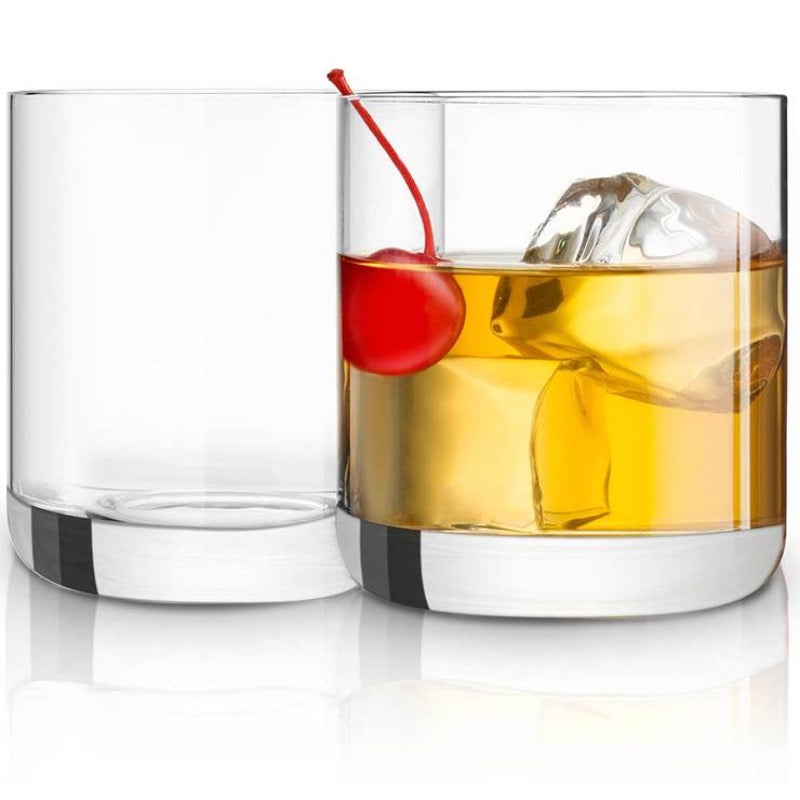 JoyJolt Aurora Crystal Whiskey Glasses 8oz (Set of 2)