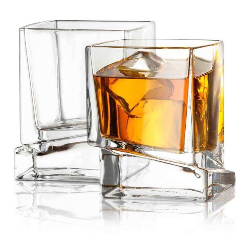 JoyJolt Aurora Crystal Whiskey Glasses 8oz (Set of 2)