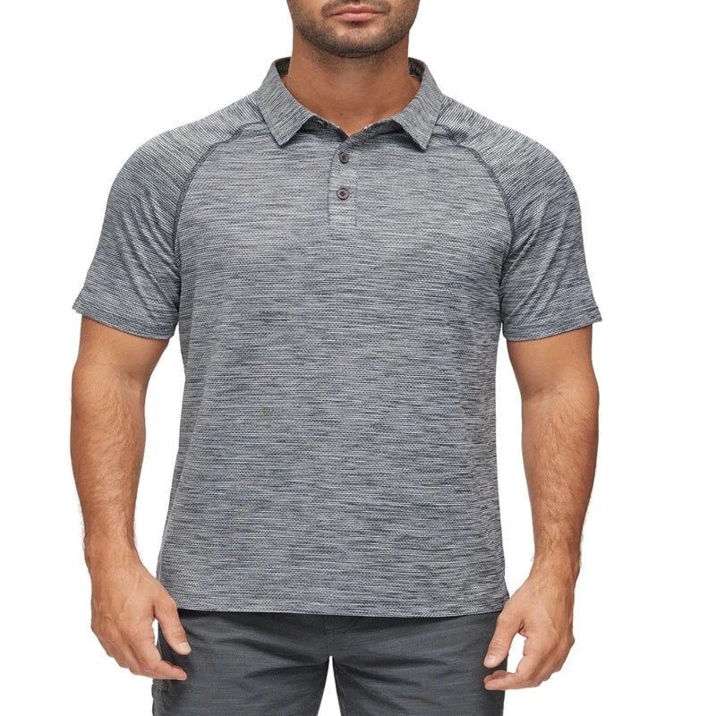 Fair Harbor Midway Polo Grey Stripe Men's Polo Shirt - The Simple Man