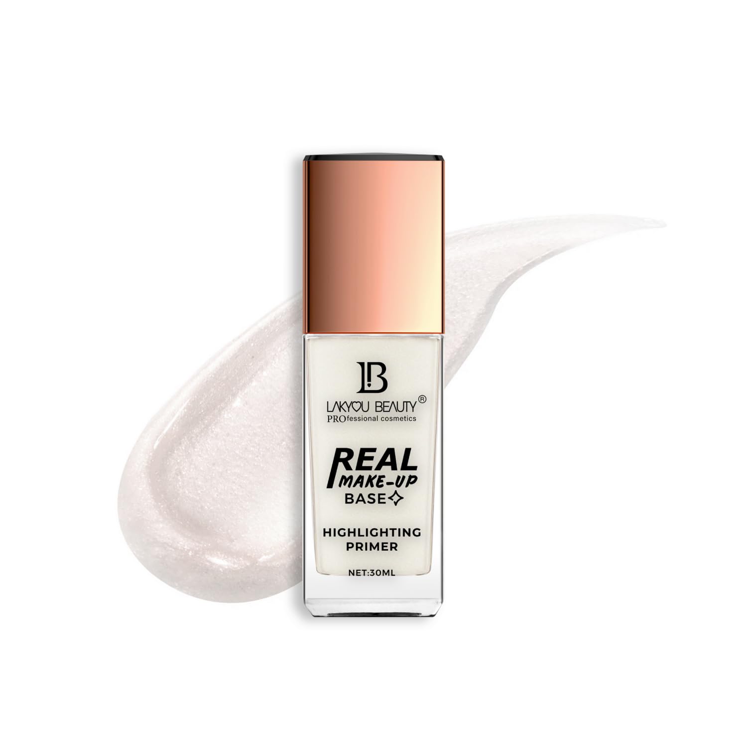 Lakyou Beauty Real Makeup Base | Highlighting Primer | Hydrating and Illuminating | 30ml | (Pink Tint, 30ml)