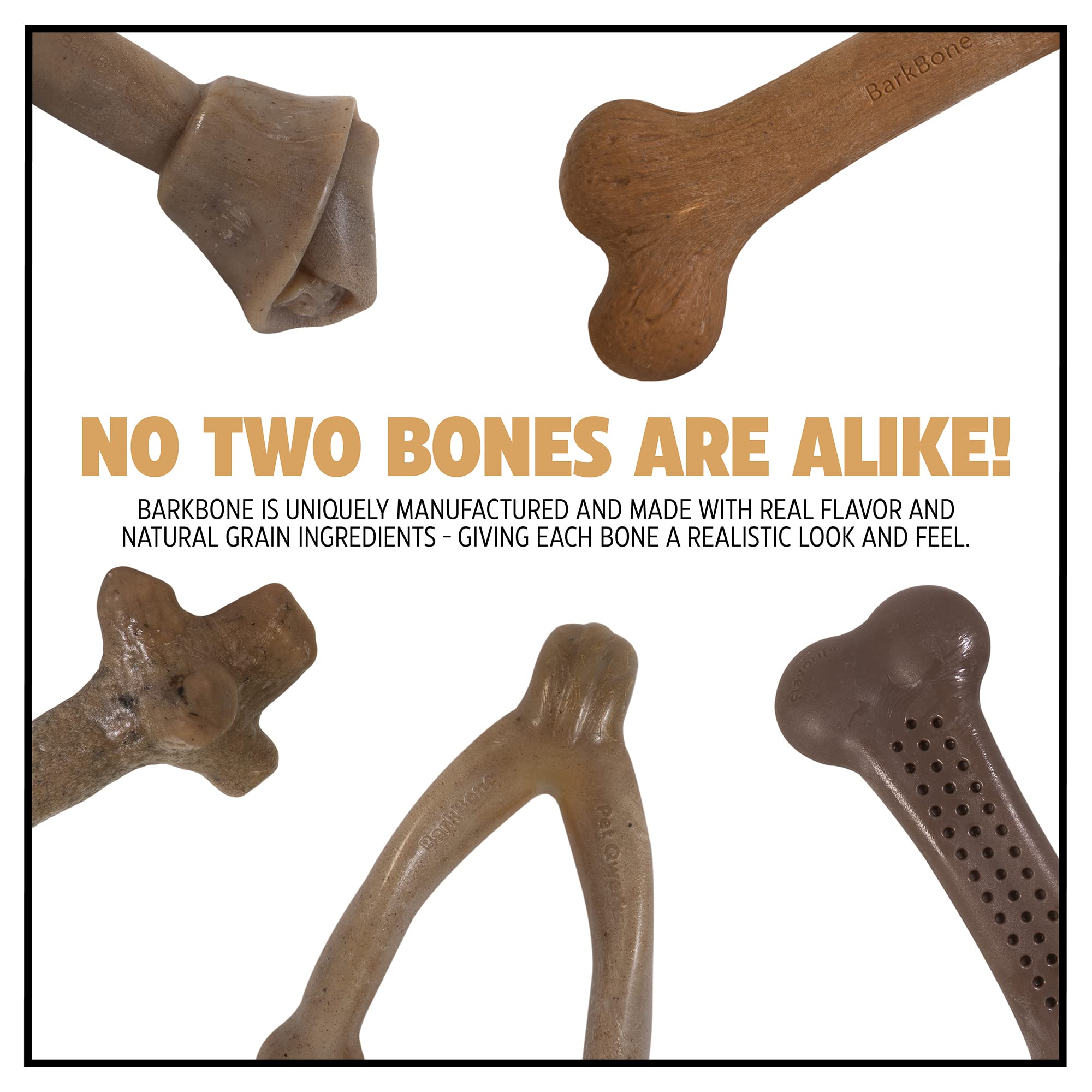 Pet Qwerks Dinosaur BarkBone - Nylon Dog Bone for Aggressive Chewers - Steak Flavor - 11" 11"