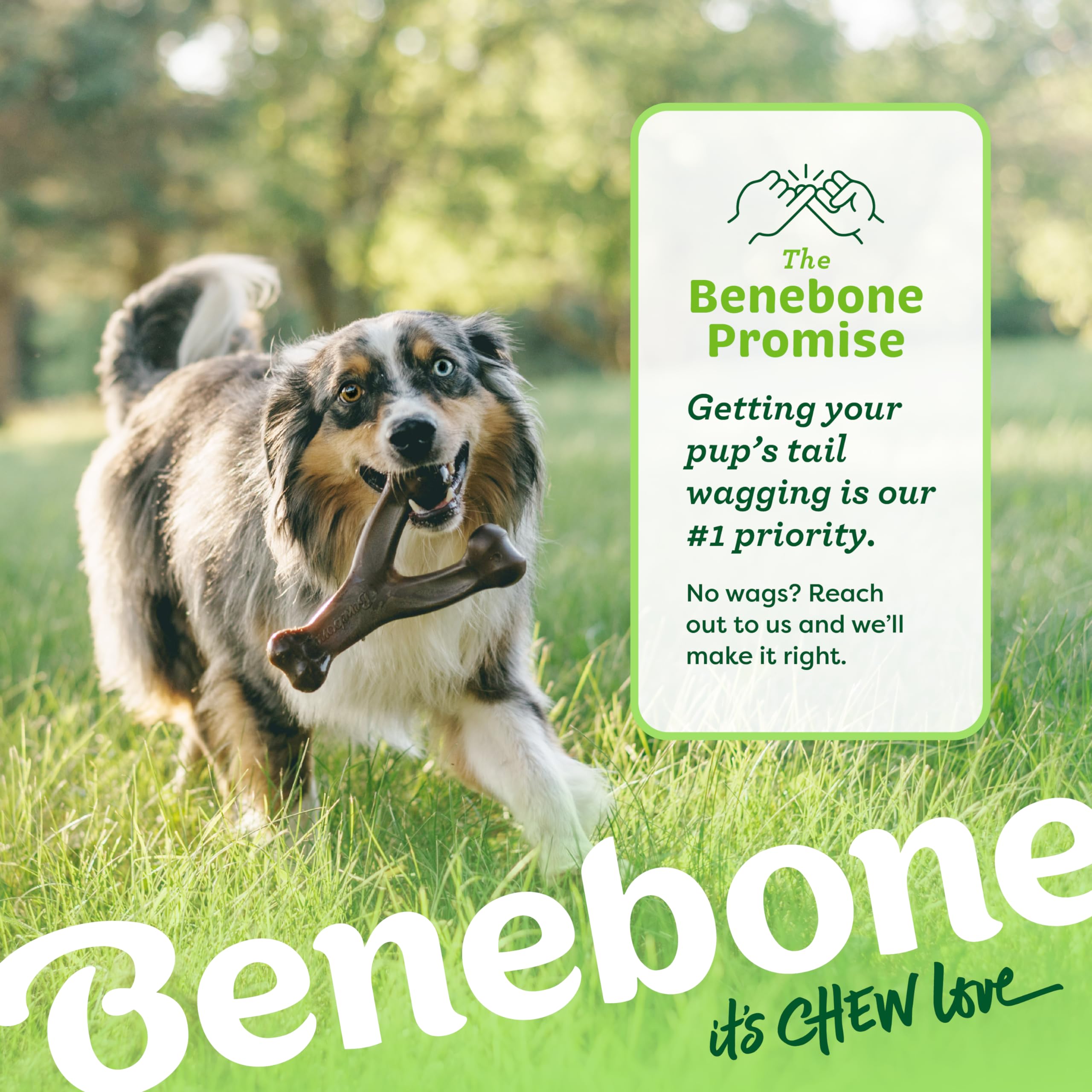 Benebone Wishbone Durable Dog Chew Toy for Aggressive Chewers, Made in USA, Giant, Real Bacon Flavor