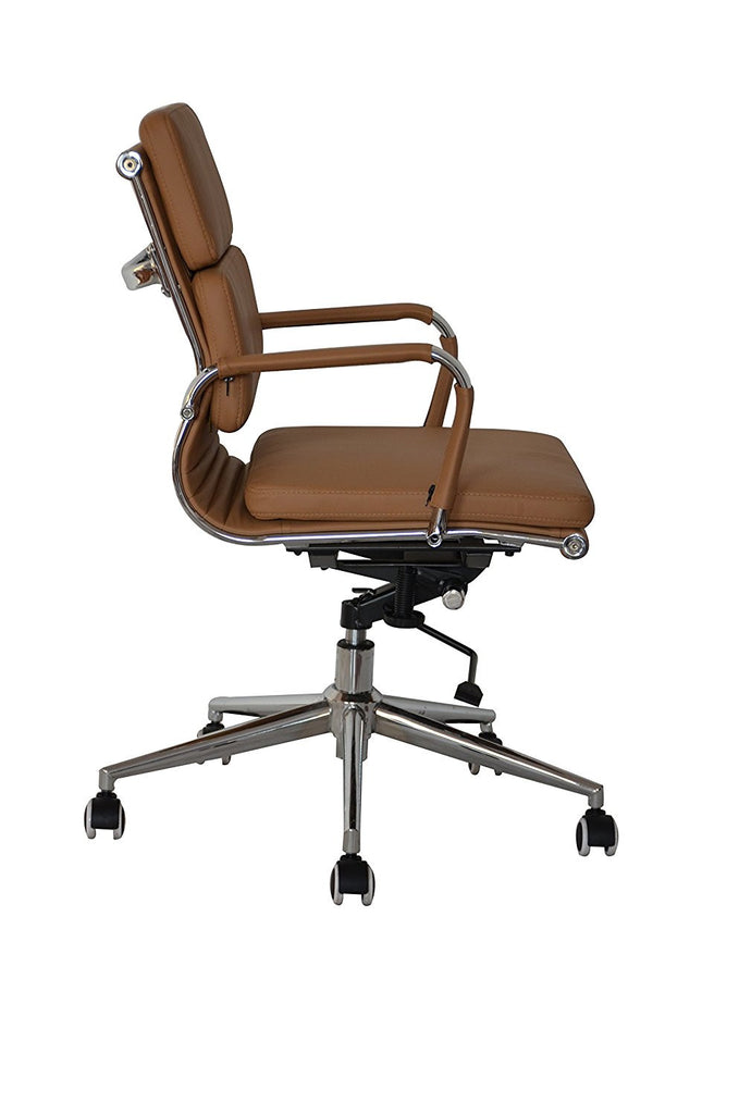 Padded Medium Back Office Chair - Camel Vegan Leather – US Office Elements