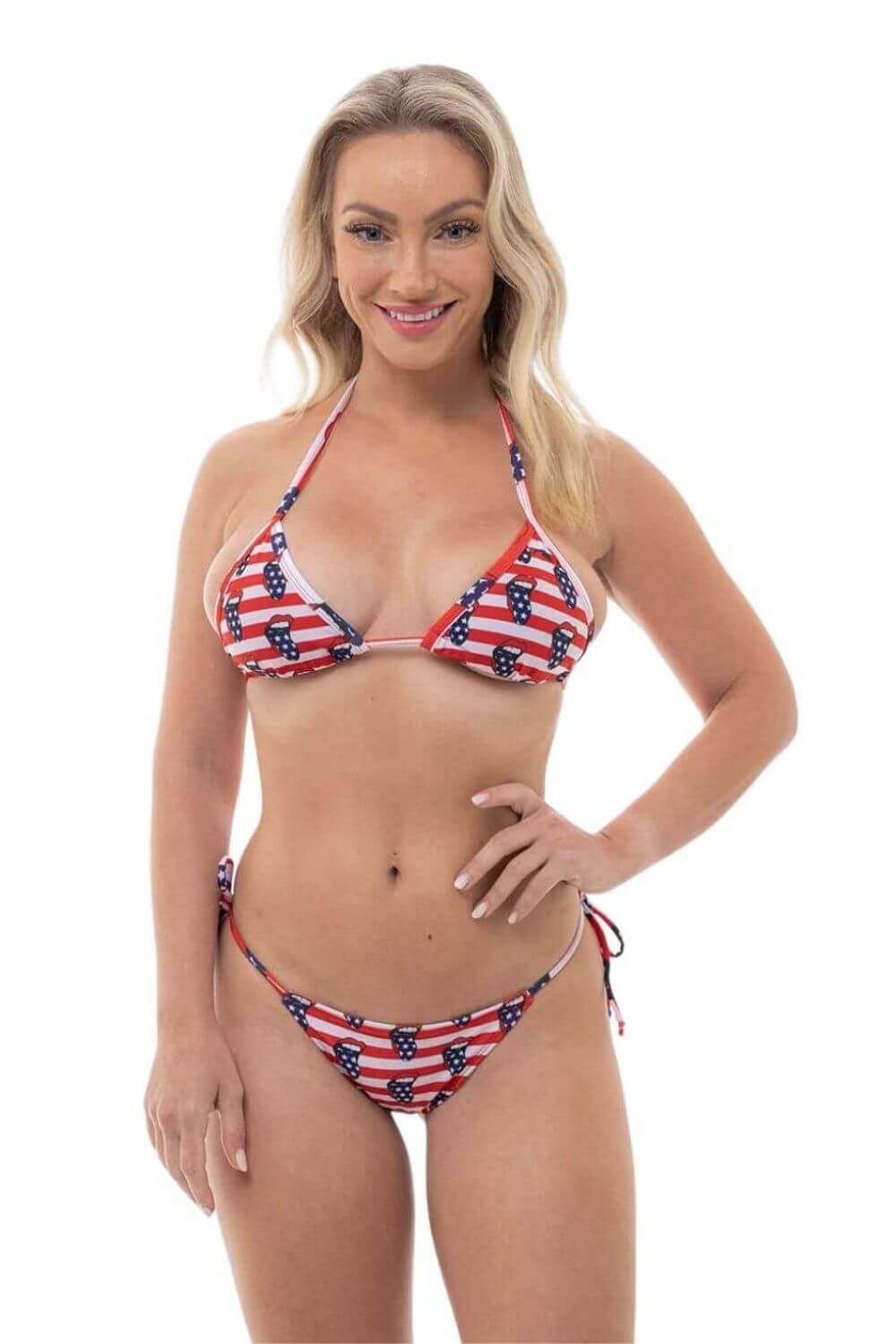 Tie Side Thong Patriotic Stars and Stripes White String -  Canada