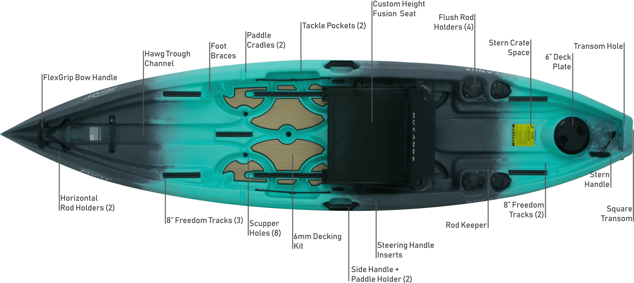 kayak creek nucanoe flint 2020 fishing kayak