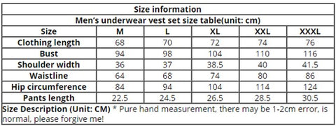 Smart&Safe EMF protective RF Blocking underwear size chart