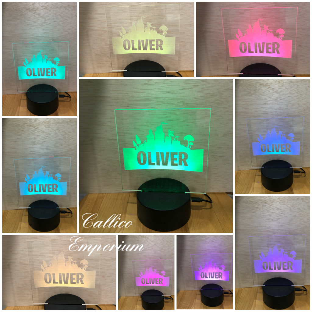 Laser Cut Acrylic Fortnite Custom Name Acrylic Light Fortnite Theme Callico Emporium