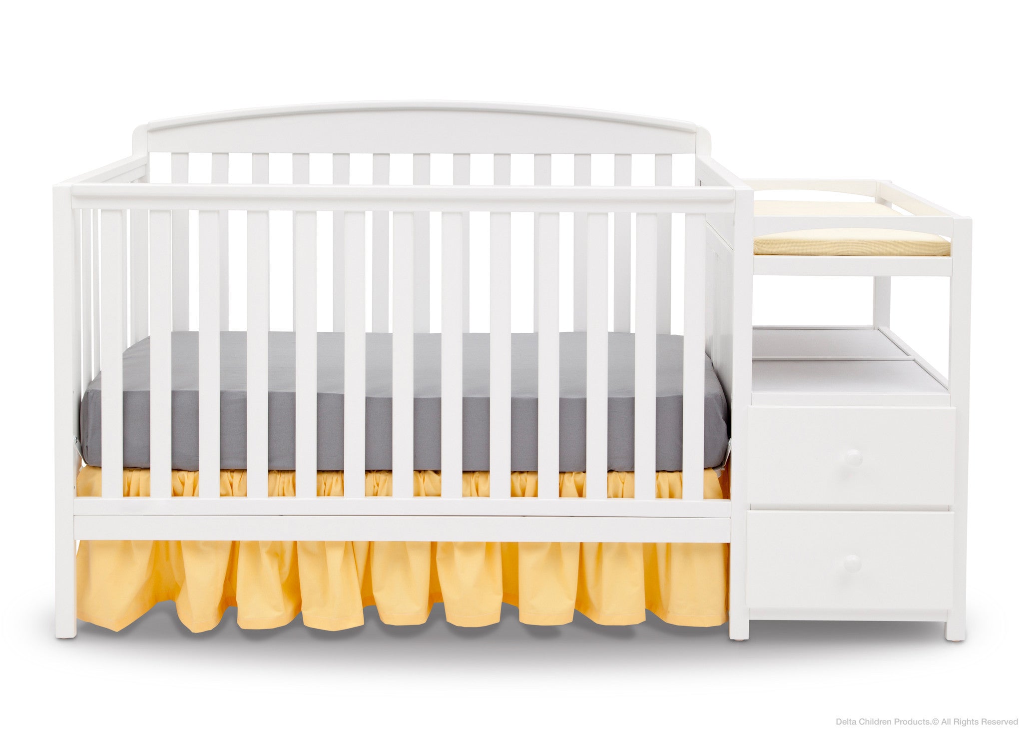 delta children royal convertible crib n changer white