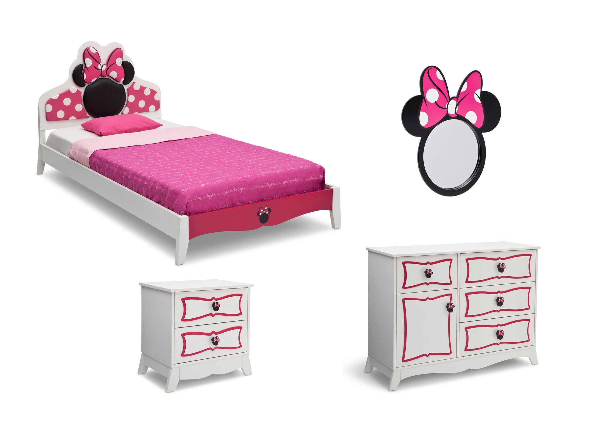 minnie mouse wooden bed