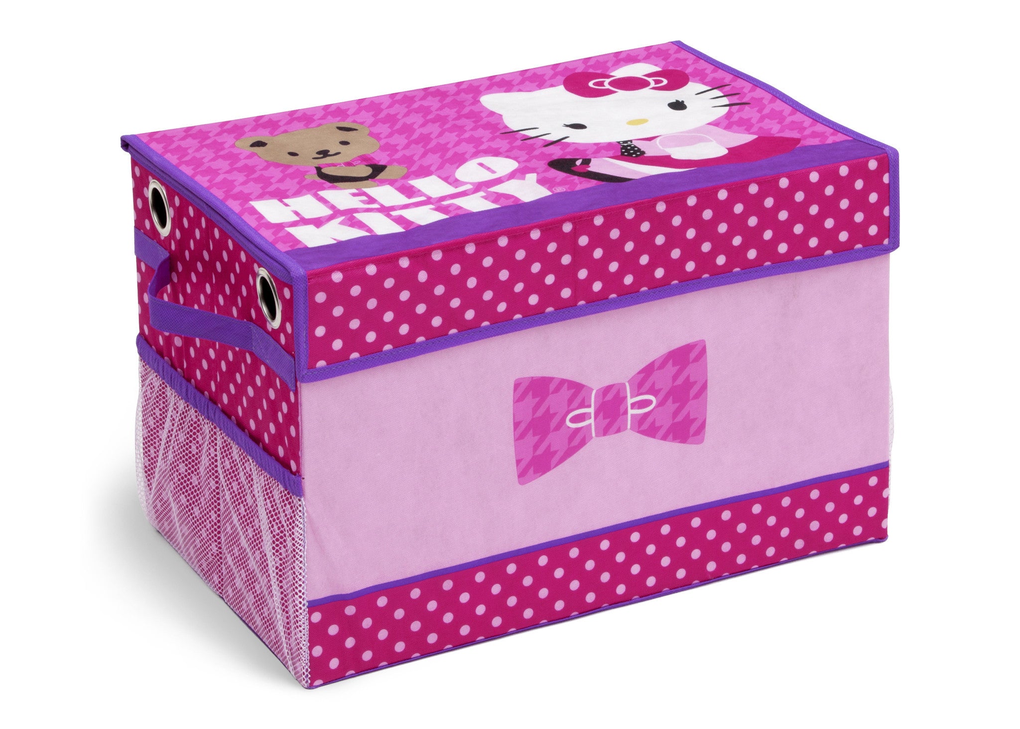 pink fabric toy box