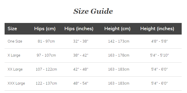 Miss Naughty Size Chart – Elegant Up