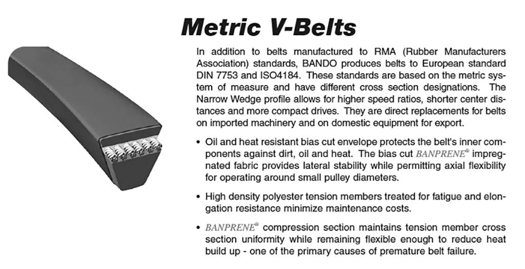 Metric V-Belts – Page 2 – Belt Zoom