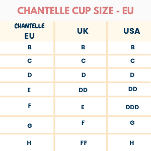 Chantelle bra size chart