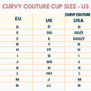 Curvy Couture bra size chart