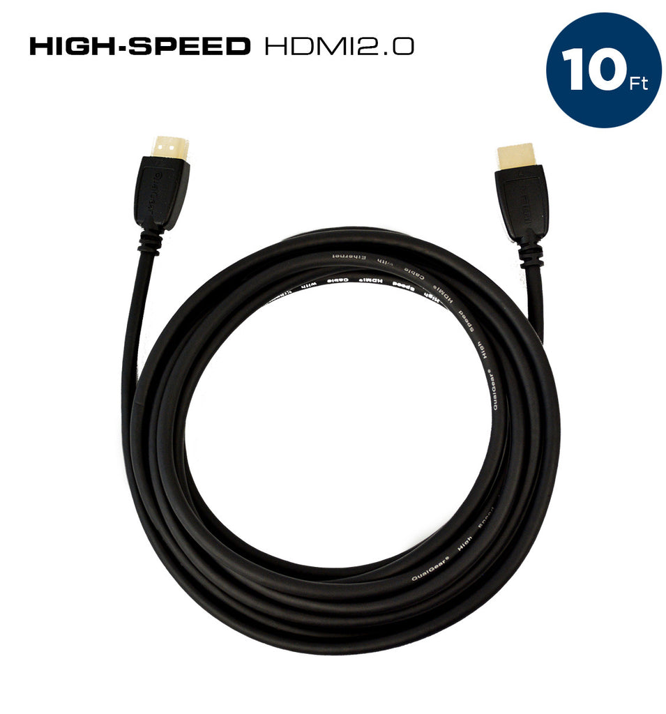 Revolucionario detalles Vueltas y vueltas QualGear 10 Ft High Speed HDMI 2.0 Cable with Ethernet.