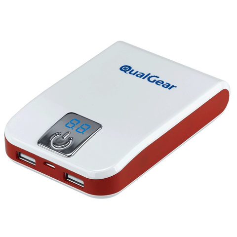 Apt Hinder opvolger QualGear QG-PB-10400-W Portable Power Bank with Samsung Lithium Ion Ba