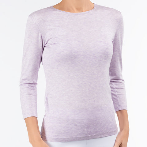 Shaped Melange Knit Tee in Celeste – Leggiadro