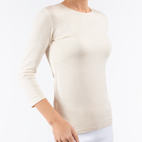 Shaped Melange Knit Leggiadro Tee – in Celeste