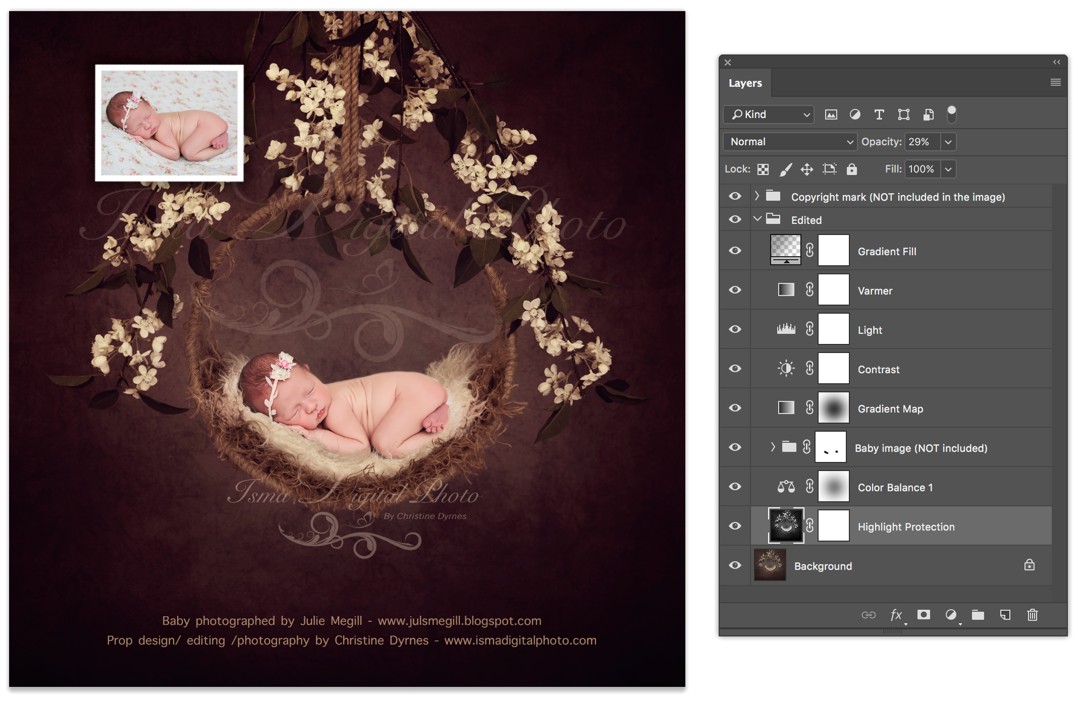 Digital backdrop /Props for Newborn /baby photography - High resolution digital backdrop /background - One JPG and one PSD file with layers